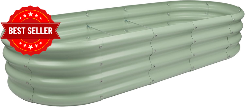Raised Garden Bed - Green - 180 X 90Cm - Rounded - Bottomless Metal Raised Bed G