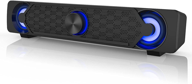 Computer Speakers Soundbar for Desktop Gaming Monitor PC Wired USB Powered Led