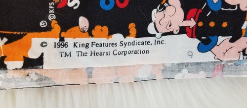 1996 Popeye Olive Oyle Brutus All Characters Name Spellout Fabric 27