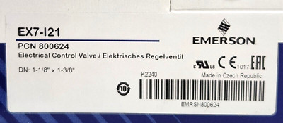 EMERSON EX7 I21 PCN 800624 Electrical Control Valve 1-1/8'' X 1-3/8'' EX7 121