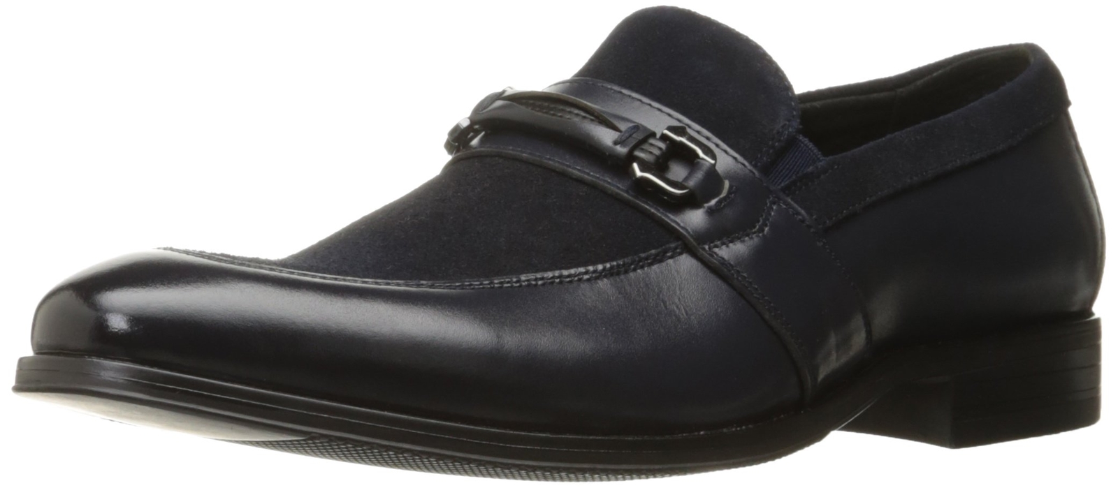 Stacy Adams Men's Selby Moc Toe Bit Slip-on Slip-on Loafer 25071 Navy Size 8M