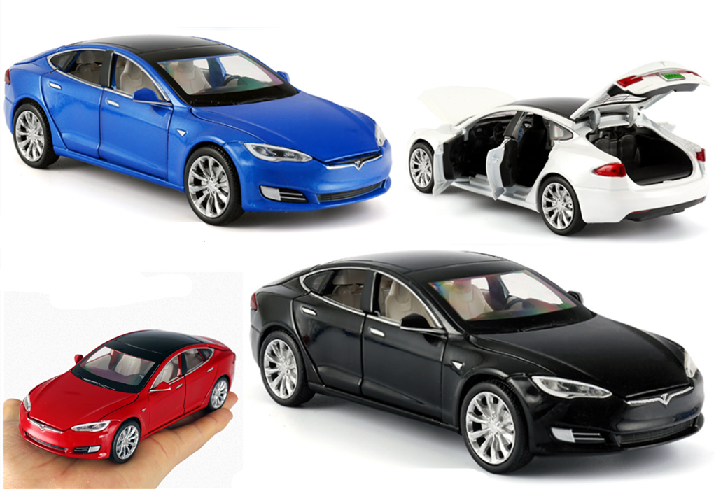 1:32 Tesla Model S 100D Diecast Model Car Pull Back Vehicle Collectible