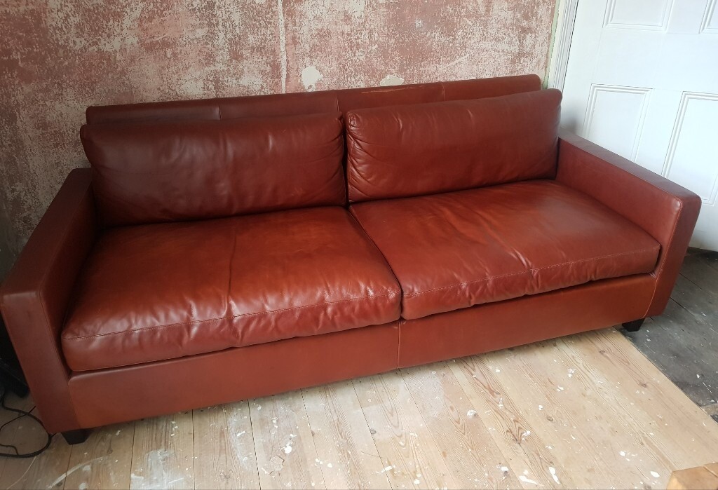 Habitat chester brown leather sofa in Hove, East Sussex Gumtree