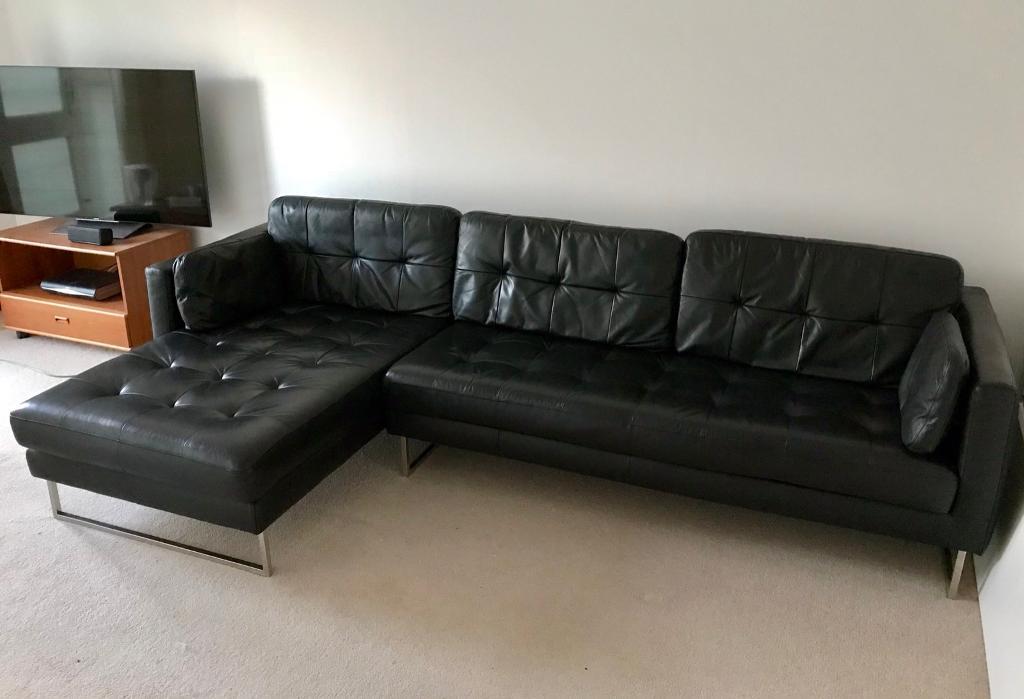 paris leather corner sofa