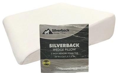 Silverback Wedge Pillow w/ 2  Memory Foam Top Acid Reflux Elevate Sleep Comfort