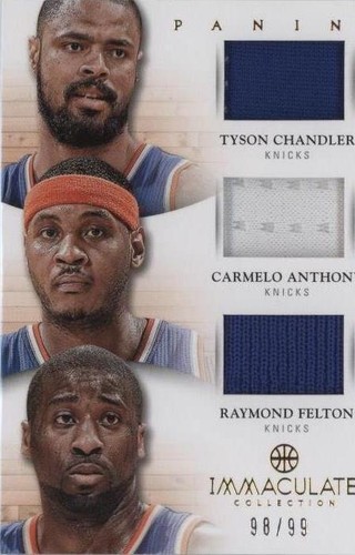 2012-13 Panini Immaculate Collection - Carmelo Anthony/Tyson Chandler/Raymond Felton #39