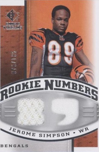 2008 SP Rookie Threads Jerome Simpson #RN-SI