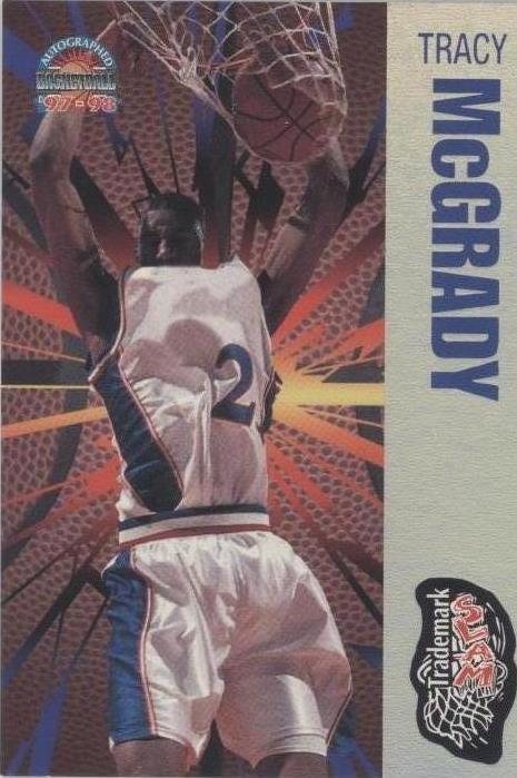 Placa de pontuação 1997 autografada basquete - Tracy McGrady #TS10