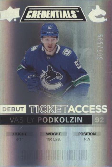 2021-22 Upper Deck Credentials - Vasily Podkolzin #142