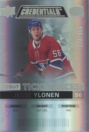 2021-22 Upper Deck Credentials - Jesse Ylonen #62