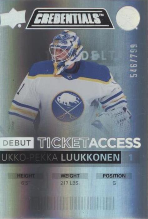 2021-22 Upper Deck Credentials - Ukko-Pekka Luukkonen #122
