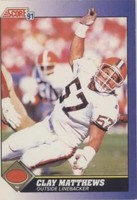 1991 Score Clay Matthews #19