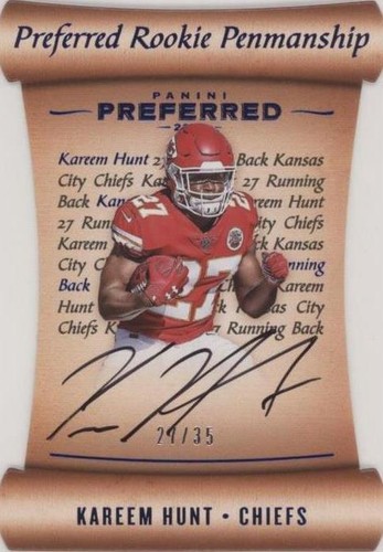 2017 Panini Preferred Kareem Hunt #177