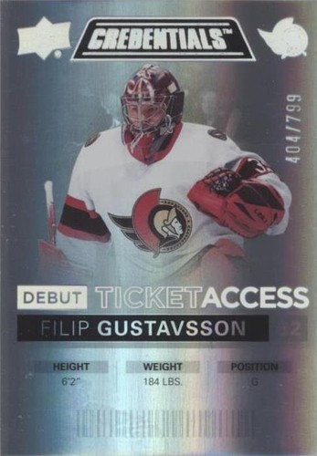 2021-22 Upper Deck Credentials - Filip Gustavsson #121