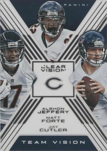 2015 Panini Clear Vision Alshon Jeffery Jay Cutler Matt Forte #TV-5
