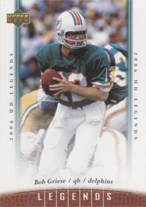 2006 UD Legends Bob Griese #17