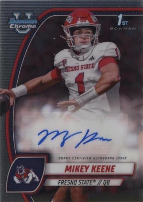 2024 Bowman University Chrome Mikey Keene Chrome Prospect Autograph PA-MKE AU RC