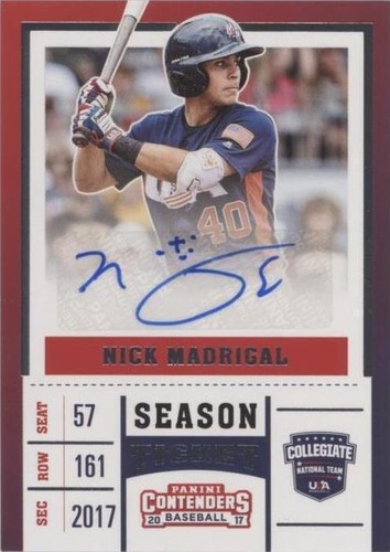 2017 Panini Elite Extra Edition - Nick Madrigal #USAT-NM