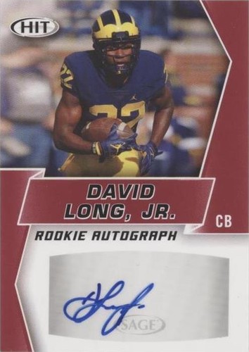 2019 Sage Hit Premier Draft David Long Jr. #A23