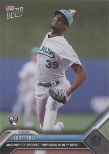 Eury Pérez, Walker Buehler 2023 Topps Xpections Clubhouse Iridescent #13 Eury Perez RC