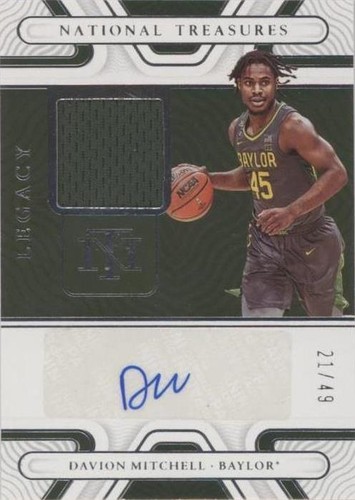 2022-23 Panini National Treasures Collegiate - Davion Mitchell #MS-DMI