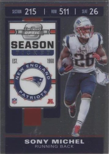 2019 Panini Contenders Optic Sony Michel #9