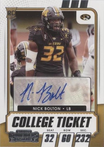 2021 Panini Contenders Draft Picks Nick Bolton #159