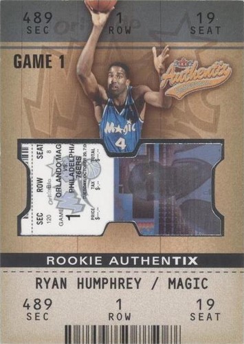 2002-03 Fleer Authentix - Ryan Humphrey #132