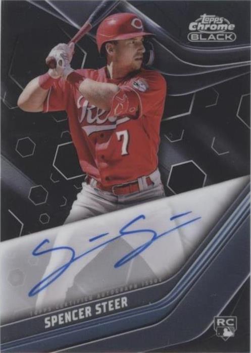 2023 Topps Chrome Black - Spencer Steer #CBA-SST