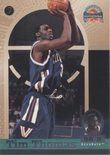 1997 Score Board Autographed Basketball - Tim Thomas #5