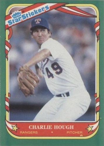 1987 Fleer Star Stickers - Charlie Hough #62