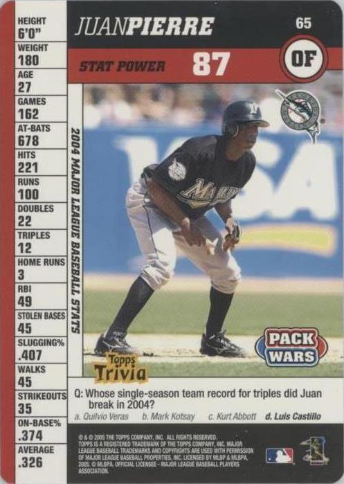 2005 Topps Pack Wars - Juan Pierre #65