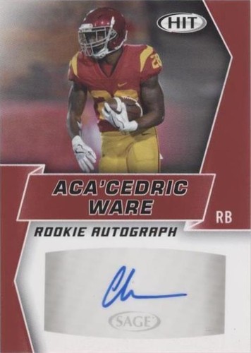 2019 Sage Hit Premier Draft Aca'cedric Ware #A57