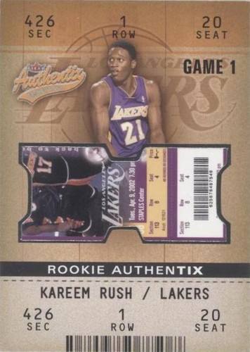 2002-03 Fleer Authentix - Kareem Rush #114