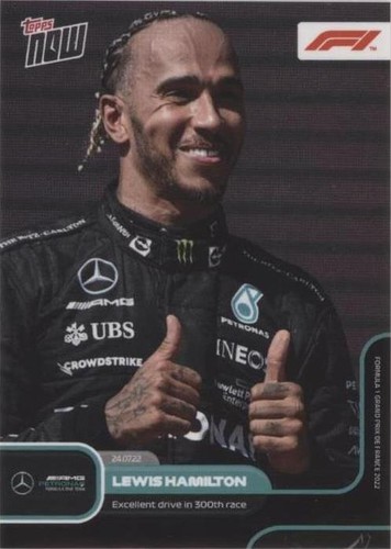 2024 Topps NOW Formula 1 F1 Lewis Hamilton F1 Record: First To