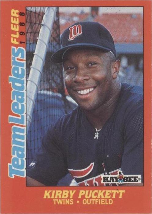 Fleer Kay Bee Toys 1988 líderes de equipo - Kirby Puckett #26