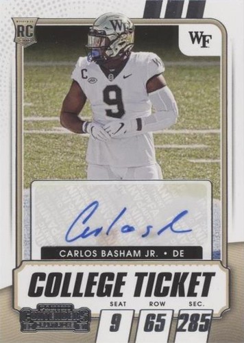 2021 Panini Contenders Draft Picks Carlos Basham Jr. #158