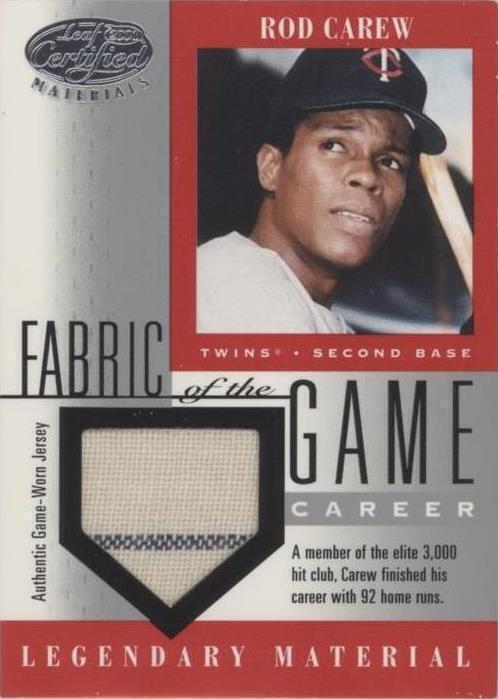 2001 Leaf 认证材料-Rod Carew #FG-23