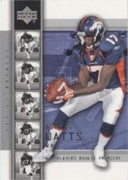 2004 Upper Deck NFL Players Rookie Premiere Darius Watts #29