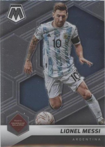 LIONEL MESSI 2021-22 Mosaic FIFA World Cup Red Mosaic - PSA