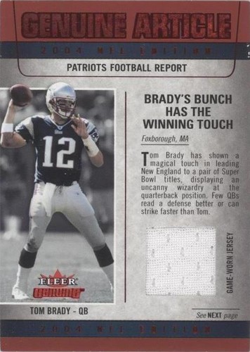 2004 Fleer Genuine Tom Brady #GA-TB