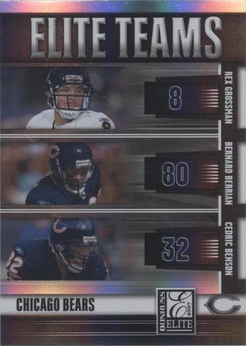 2007 Donruss Elite Bernard Berrian Cedric Benson Rex Grossman #ET-6