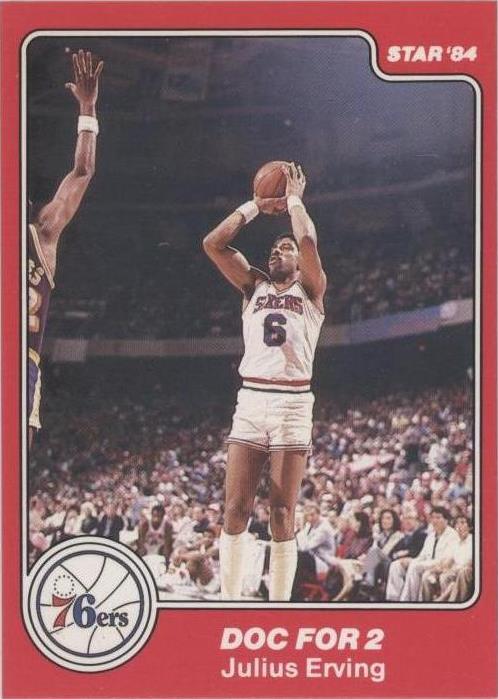 1983-84 Estrella Philadelphia 76ers 1982-83 Campeones del Mundo de la NBA - Julius Erving #10