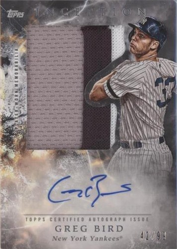 2018 Topps Inception - Greg Bird #IAJ-GB
