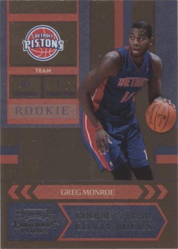 2010-11 Playoff Contenders Patches - Greg Monroe #12