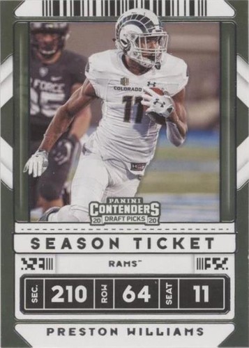 2020 Panini Contenders Draft Picks Preston Williams #84