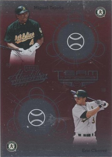 2002 Playoff Absolute Memorabilia - Eric Chavez Miguel Tejada #TT-22