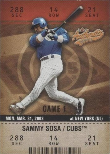 2003 Fleer Authentix - Sammy Sosa #57
