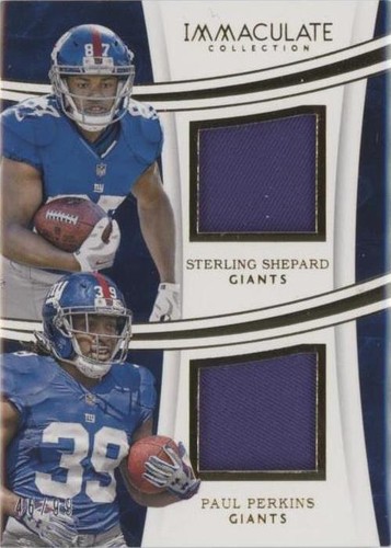 2016 Panini Immaculate Collection Paul Perkins Sterling Shepard #PS