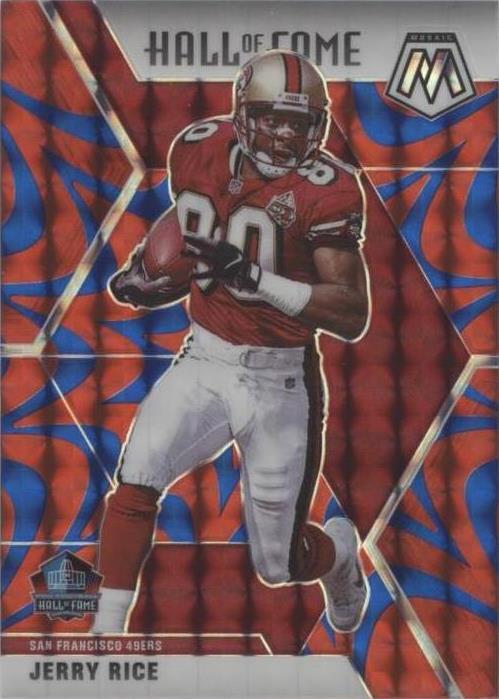 2020 Panini Mosaic - Hall of Fame Mosaic Reactive Blue Prizm #287 Jerry Rice
